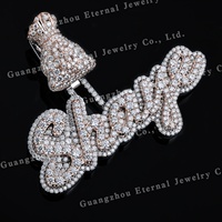 Pendentif lettre personnalisé en moissanite VVS, testée au diamant à 100% en usine, style Iced Out, en argent S925, or massif 9k 10k 14k 18k