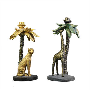 Portavelas con forma de jirafa y leopardo para decoración del hogar, estatua Feng Shui moderna, regalo - Product Image 1