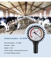 Medidor de vacío para piezas de ordeñadora de vacas pequeñas, medidor de vacío de 2"