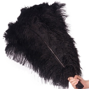 Pour les décorations 60-65cm <span class=keywords><strong>plume</strong></span> d'autruche <span class=keywords><strong>noire</strong></span> en gros grandes plumes d'autruche naturelles moelleuses pour décor de carnaval de fête d'événement - Product Image 1