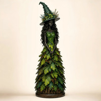 Figura de Resina de Bruja Mágica de Otoño, Adorno de Figura de Bruja, Decoración Artesanal de Resina para Mesa de Halloween, Venta al por Mayor