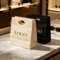Sacs Cadeaux Personnalisés en Papier Kraft à Vendre à Chaud, avec Logo Gaufré, Poignée Découpée au Cercle, Format A4, Écologiques, Recyclés, pour Boutiques et Vente au Détail