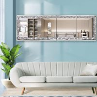 Full Length and Tiles Crystal Crush Full Body Wall Diamond Mirror 4PCS Glass Frameless Make up Mirror and Room Mirror