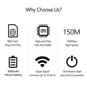 Módem 4G LTE WiFi MiFis Tipo-C 3000mAh batería Irak enrutador WiFi portátil con ranura para tarjeta SIM 150Mbps enrutador WiFi de bolsillo al aire libre - Product Image 6