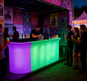 CoolQing Meuble <span class=keywords><strong>de</strong></span> bar LED personnalisé, étanche RGB, IP65, pour KTV, bar extérieur, comptoir haut, cocktail, boîte <span class=keywords><strong>de</strong></span> nuit, événement, fête - Product Image 2