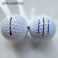 Balles de golf de tournoi en caoutchouc à deux couches avec logo personnalisé, dureté de compression 80-90, haute élasticité, distance durable