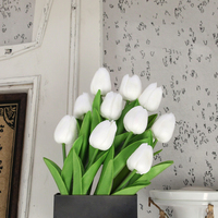 Grosir buket bunga Tulip PE kecil Ultra realistis buatan tangan Premium plastik buatan rumah Hari Valentine Hari Thanksgiving