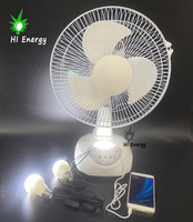 HiEnergy Ventilateur de table à énergie solaire rechargeable à batterie de 12 pouces de 16 pouces avec panneau solaire pour usage domestique-Modèle 012T
