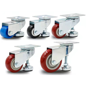 Roulettes pivotantes robustes réglables en PVC noir de 2, 2,5 et 3 pouces - Product Image 1