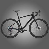 Vélo de gravier en carbone Gravel V1 (25 ans) 700C 12 vitesses, freins à disque hydrauliques, cadre en carbone, guidon tout-terrain