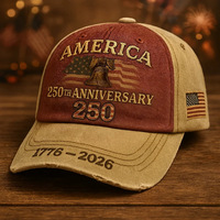 Gorra del 250 Aniversario de Estados Unidos, Ajustable, Gorra Patriótica de 250 Años de la Independencia Americana