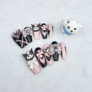 Ongles à presser pur dessin animé fait à la main style mignon <span class=keywords><strong>Kurokami</strong></span> réutilisable de haute qualité - Product Image 4