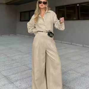 Conjuntos de Lino de Nueva Llegada para Mujer, 2 Piezas, Traje Casual de Cintura Alta a la Moda - Product Image 2
