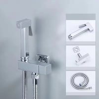 Ensemble de pulvérisation pour bidet mural moderne en zinc noir mat, douchette WC portative, Shattaf, douchette de bidet pour salle de bain, accessoire sanitaire