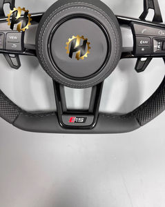 Volant de direction en cuir et fibre de carbone de luxe en forme de D pour <span class=keywords><strong>Audi</strong></span> <span class=keywords><strong>A1</strong></span>-A7 A3/A4/A5/A6, modification et mise à niveau avec design sportif - Product Image 2