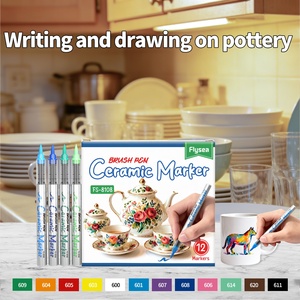 Rotuladores de Pintura Permanente <span class=keywords><strong>para</strong></span> Cerámica de 12 Colores, Marcadores de <span class=keywords><strong>Porcelana</strong></span> con Punta de Pincel de 0.5-5 mm, Marcadores de Pintura Acrílica Resistentes al Agua y a la Decoloración - Product Image 5