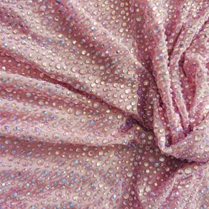Tela Elástica en 4 Direcciones <span class=keywords><strong>con</strong></span> Cristales de Estrás, Color <span class=keywords><strong>Rosa</strong></span> Cristal AB, Tul Suave <span class=keywords><strong>con</strong></span> Cristales de Estrás Adhesivos, <span class=keywords><strong>Encaje</strong></span> <span class=keywords><strong>con</strong></span> Cuentas Brillantes, <span class=keywords><strong>Vestido</strong></span> de Fiesta - Product Image 4