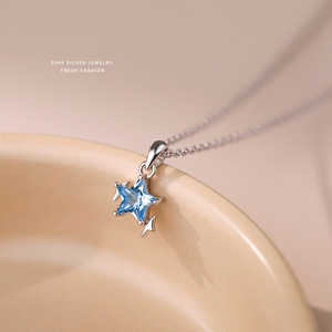 Ocean Star S999 <span class=keywords><strong>collier</strong></span> pendentif en <span class=keywords><strong>argent</strong></span> pur pour femmes usine en gros frais mer bleu verre mode <span class=keywords><strong>collier</strong></span> mariages à la mode - Product Image 1