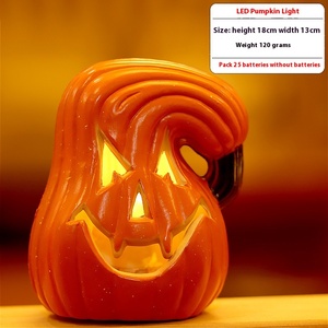 DAMAI Halloween Pumpkin Shape Plastic Lantern for Outdoor Decorations Glowing LED Lights for Party Pumpkin Skeleton and Lantern - Product Image 6