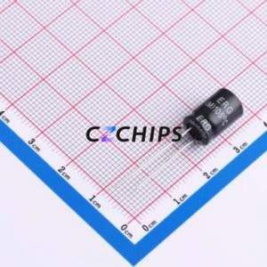 Condensador Electrolítico de Aluminio de Orificio Pasante ERG50V100M8X12, Orificio Pasante, D8xL12mm 100uF 20% 50V 680mA-100kHz - Product Image 2