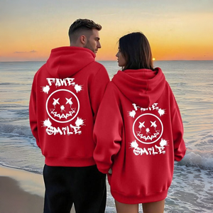 Sweat à capuche unisexe en tissu molletonné vintage en polyester/coton avec logo personnalisé, style hip-hop, uni, hiver, tissé, broderie 3D - Product Image 2