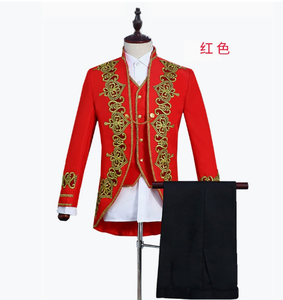 Tuta Jacquard di lusso da uomo di moda 3 pezzi Set nero/rosso classico maschile Studio <span class=keywords><strong>Opera</strong></span> Theatre Performance giacche gilet <span class=keywords><strong>pantaloni</strong></span> - Product Image 3