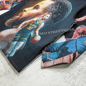 Felpa con Cappuccio in Tessuto Tapisserie all'Ingrosso, Miglior Design Ispirato alle Maglie da <span class=keywords><strong>Basket</strong></span>, Felpa Oversize da Uomo - Product Image 4