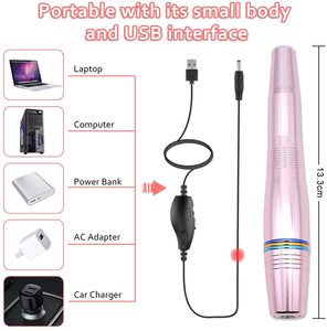 Pulidor De Uñas Eléctrico Profesional <span class=keywords><strong>Manicura</strong></span>, Pulidor Taladro Nail Pulidora <span class=keywords><strong>Torno</strong></span> Nail Art File Drill La Forma De La Pluma - Product Image 2