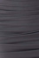 Robe mini asymétrique en mousseline tissée respirante à col halter et taille haute pour femme, coupe ajustée, extensible, décontractée, automne été hiver