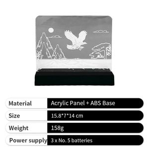 Bedside Unique Romantic Minimalist Acrylic <b>Lamp</b> With Base & <b>Remote</b> <b>Control</b> for Home - Product Image 4