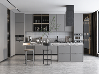 Armoire de cuisine moderne de luxe en bois massif LiuShan LS0050 avec design 3D Max