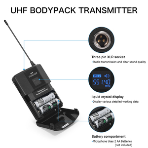 Microphone Offres Spéciales Bodypack microphone de <span class=keywords><strong>bonne</strong></span> <span class=keywords><strong>qualité</strong></span> microphone UHF longue distance de travail - Product Image 2