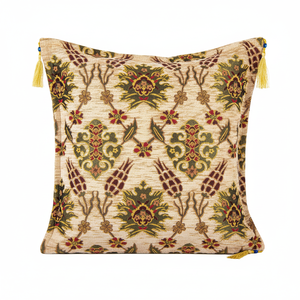 Ottoman <b>Cushion</b> <b>Cover</b> With Red Tulip Design From Turkey - Product Image 2