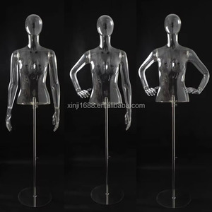 Modieuze Clear Mannequins Transparante Vrouwelijke Oefenpop Vrouwen Bovenlichaam Mannequin Met Hoofd Gemaakt In Xinji Fabriek - Product Image 1