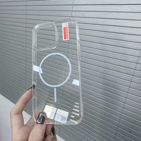 Étui magnétique transparent coloré avec recharge sans fil magnétique pour iPhone 14 Pro Max 15 15Pro 15 Plus 15Pro Max 16Pro 16 Pro Max