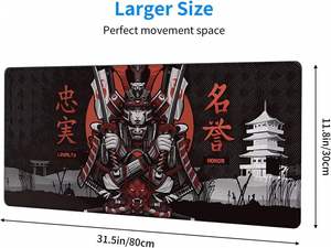 FX Japanese Samurai Mouse Pad Thickened Enlarged Gaming Desk <b>Mat</b> with Stitched Edge Office <b>Computer</b> Accessories OEM/ODM Service - Product Image 2