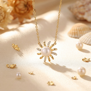 Collier en argent S925 avec perle d'eau douce, pendentif décoratif en forme d'éventail avec pavé de CZ, bijou cadeau pour femme - Product Image 5