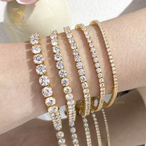 Bracelet Tennis en Argent Sterling 925 avec Moissanite VVS, Or Blanc, 2mm 3mm 4mm 5mm, pour Femme et Homme, Bijoux Fins, Cadeaux, Diamant de Laboratoire GRA - Product Image 6
