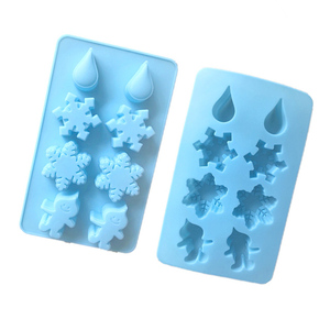 Molde de silicona para hornear muñeco de nieve de Navidad individual grande <span class=keywords><strong>6</strong></span> bandeja temática de copos de nieve uniforme para moldes de pastel y jabón - Product Image 5