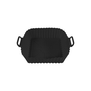 Compatible Food Grade <b>Square</b> Air Fryer Silicone Plate with Two Handles - Product Image 3