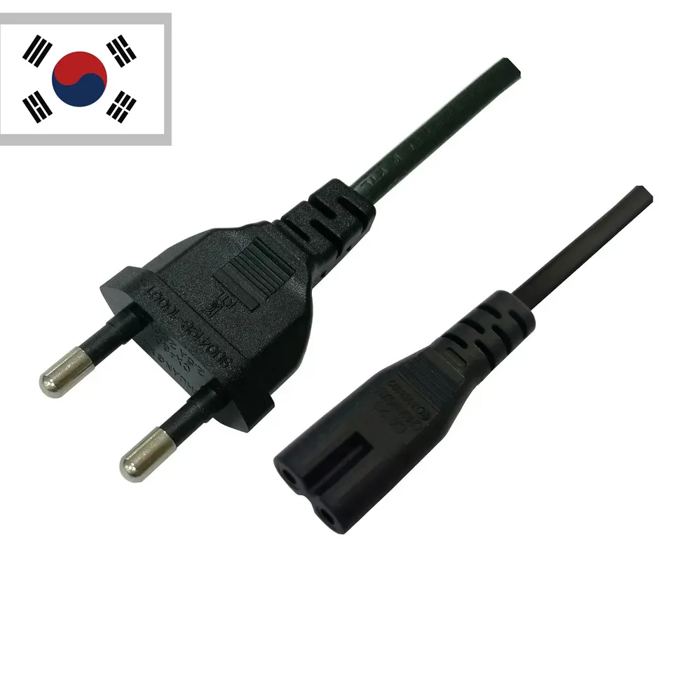 अनुकूलन 2.5A 250V के. सी. 2 शूल पिन यूरोप/कोरिया मानक बिजली केबल 2pin प्लग करने के लिए IEC320 C7 एसी केबल शक्ति विस्तार CordPop