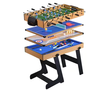 Groothandel Kinderhuis Staande Voetbal Biljart Tafeltennis Air Hockey 5 In 1 Opvouwbare Multifunctionele Biljarttafel