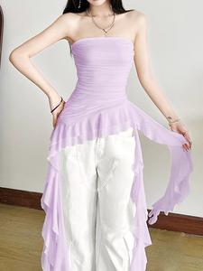 En Stock: Top Bandeau y Top Cola de Pez para Mujer, Camiseta Corta Linda con Tiras, Blusa Tejida Ecológica de Alta Calidad y Sexy - Product Image 2