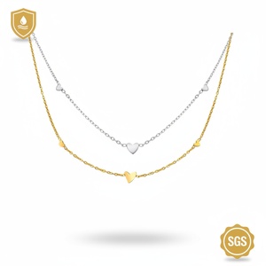 Factory Made Daily Wearing Simple Jewelry 18K Gold Plated Stainless Steel Heart Charm Necklace - Product Image 1