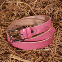 Ceinture formelle en cuir de vachette à boutons en bambou violet clair avec boucle en alliage durable
