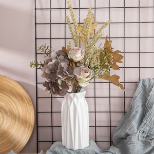 Bouquet de fleurs artificielles effet miroir, roses et hortensias en plastique, décoration intérieure, décoration de mariage CF01210 - Product Image 1