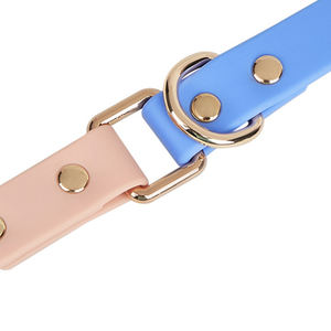 맞춤형 애완견 가죽 끈 PVC 마카롱 컬러 개 목걸이 및 가죽 끈 세트, 방수, 먼지 방지, 내구성, 조정 가능한 개 체인 - Product Image 4