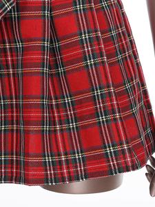 IEFiEL gros femmes adultes 3 pièces écolière uniforme haut court avec jupe plissée Cosplay Costume - Product Image 6