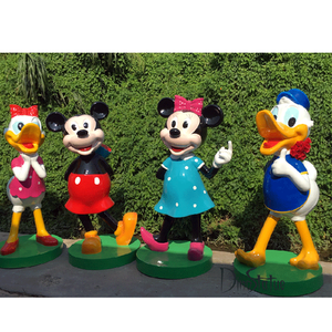 Escultura de Mickey <span class=keywords><strong>Graffiti</strong></span> em fibra de vidro para decoração interna e externa, arte de desenho animado em tamanho real personalizada