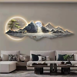 Acrylique UV tranchant fait à la main Art moderne de haute qualité LED paysage bonsaï salon chambre maison décoration murale peinture - Product Image 6